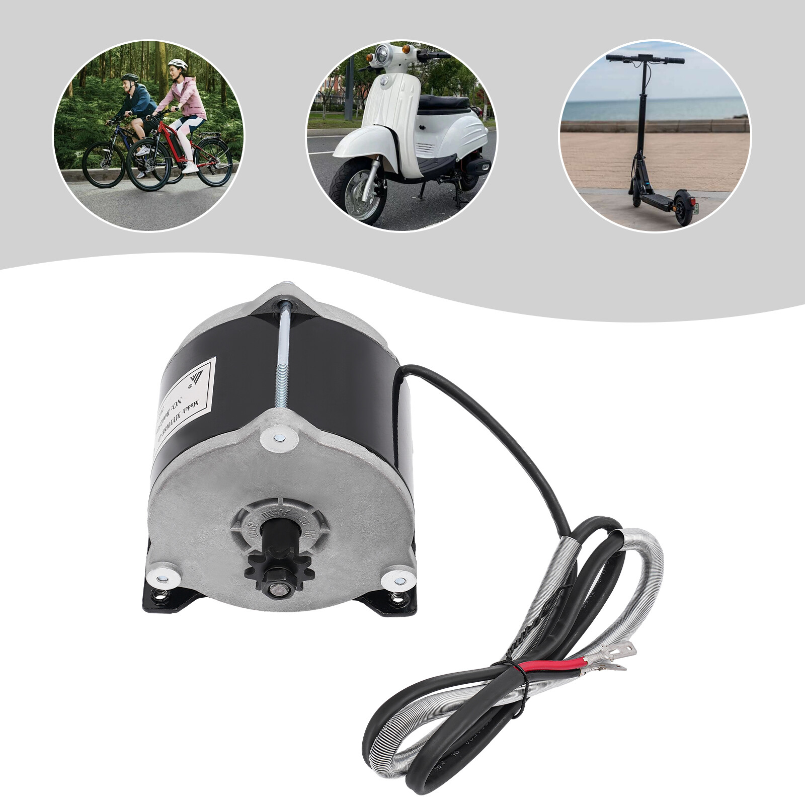 24V 500W Gear Reduction Electric Motor, Brushed Motor Reductor for Electric Bike