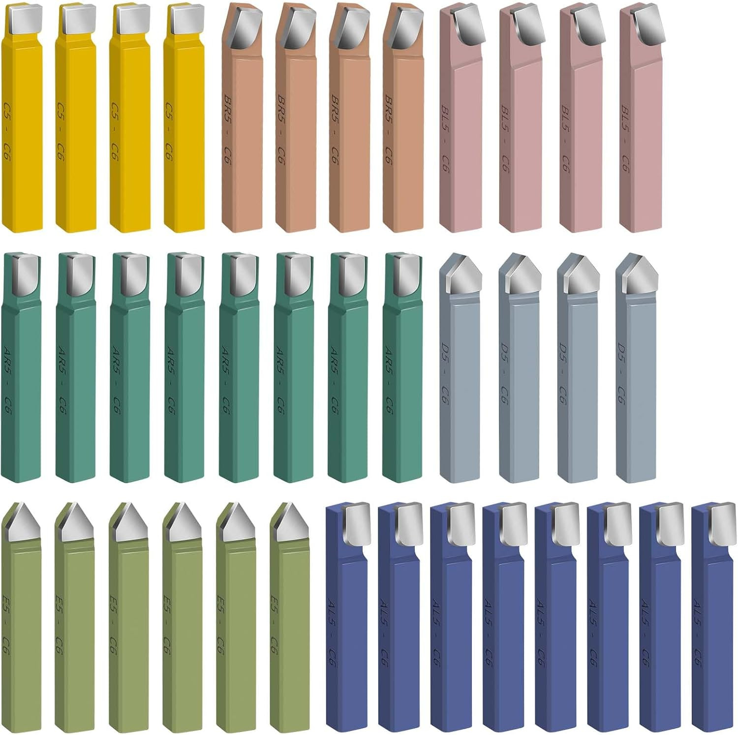 38PCS 5/16" Metal Lathe Cutting Tools,C-6 Carbide Tip Cutter Tool Set | Milling