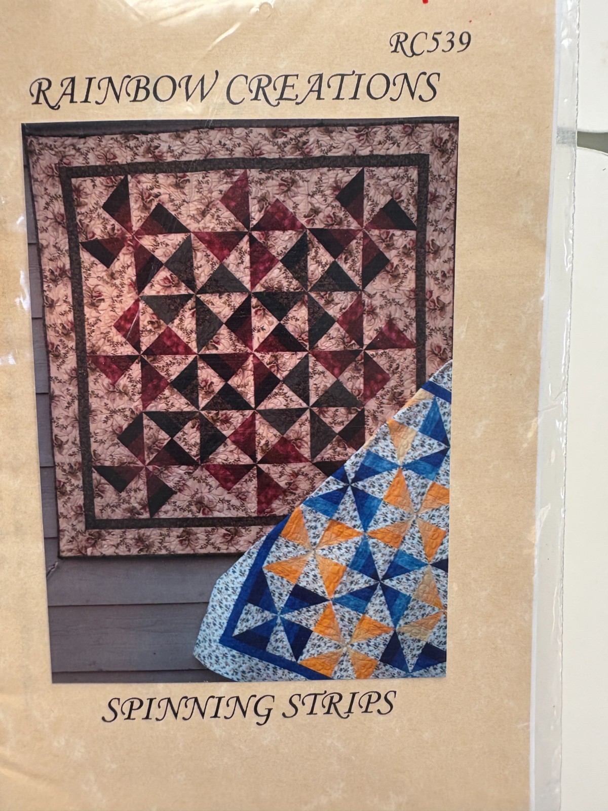 SPINNING STRIPS quilt pattern, Pieced, 47x59 and 58x58" options
