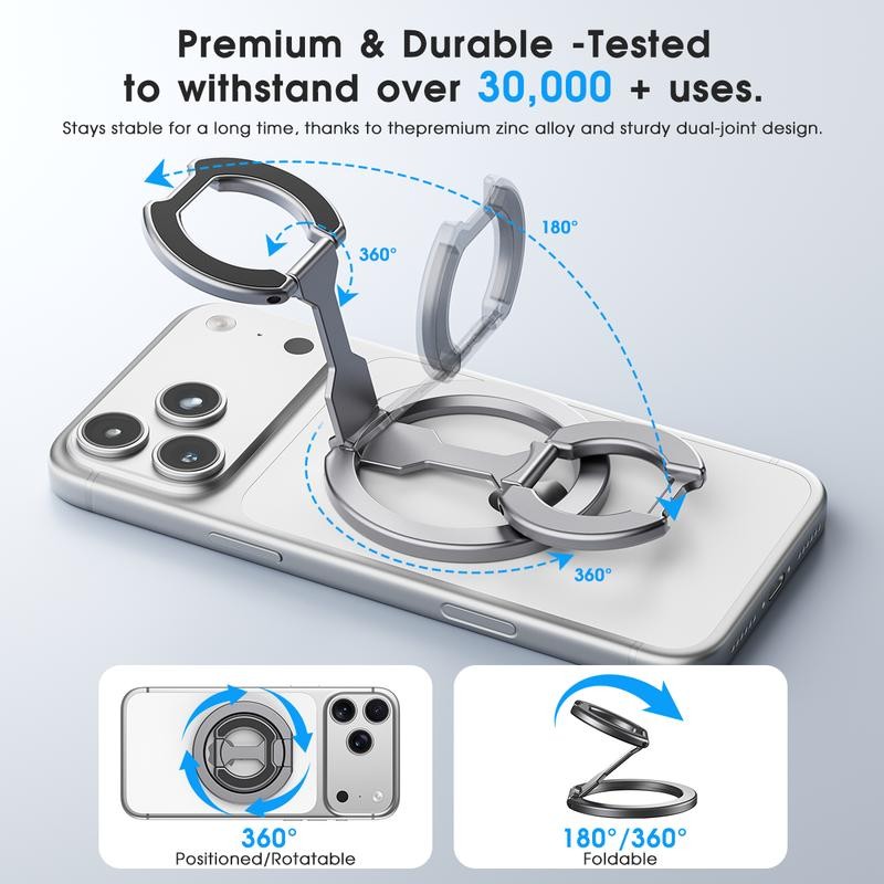 Portable Double-Sided Magnetic Phone Stand Adjustable & Compatible with iPhone