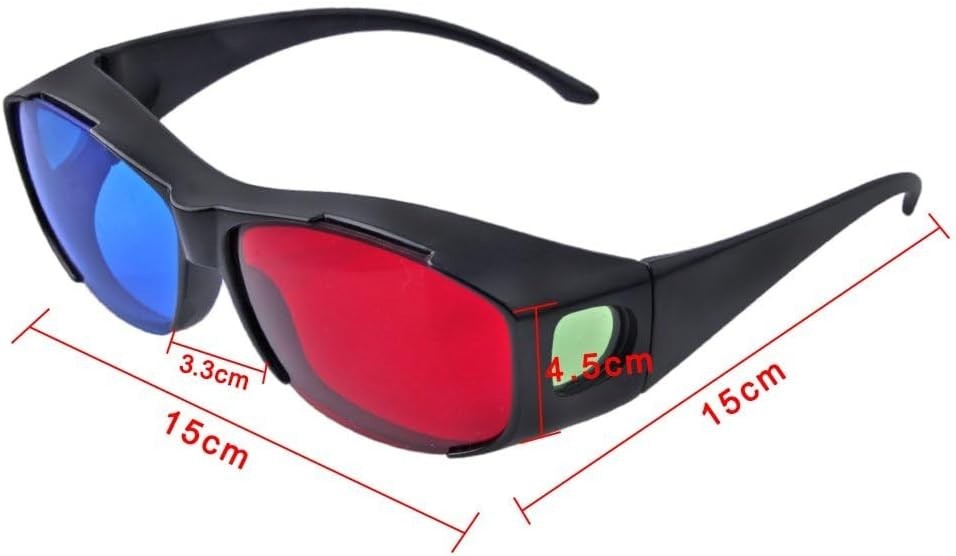Cyan Anaglyph 3D Glasses - Experience Stunning 3D Visuals Effortlessly