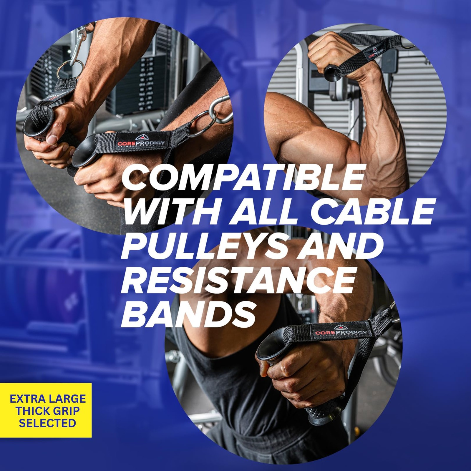 Heavy Duty Exercise Handles Extra Large Size - Grip Attachments for Cable Mac...