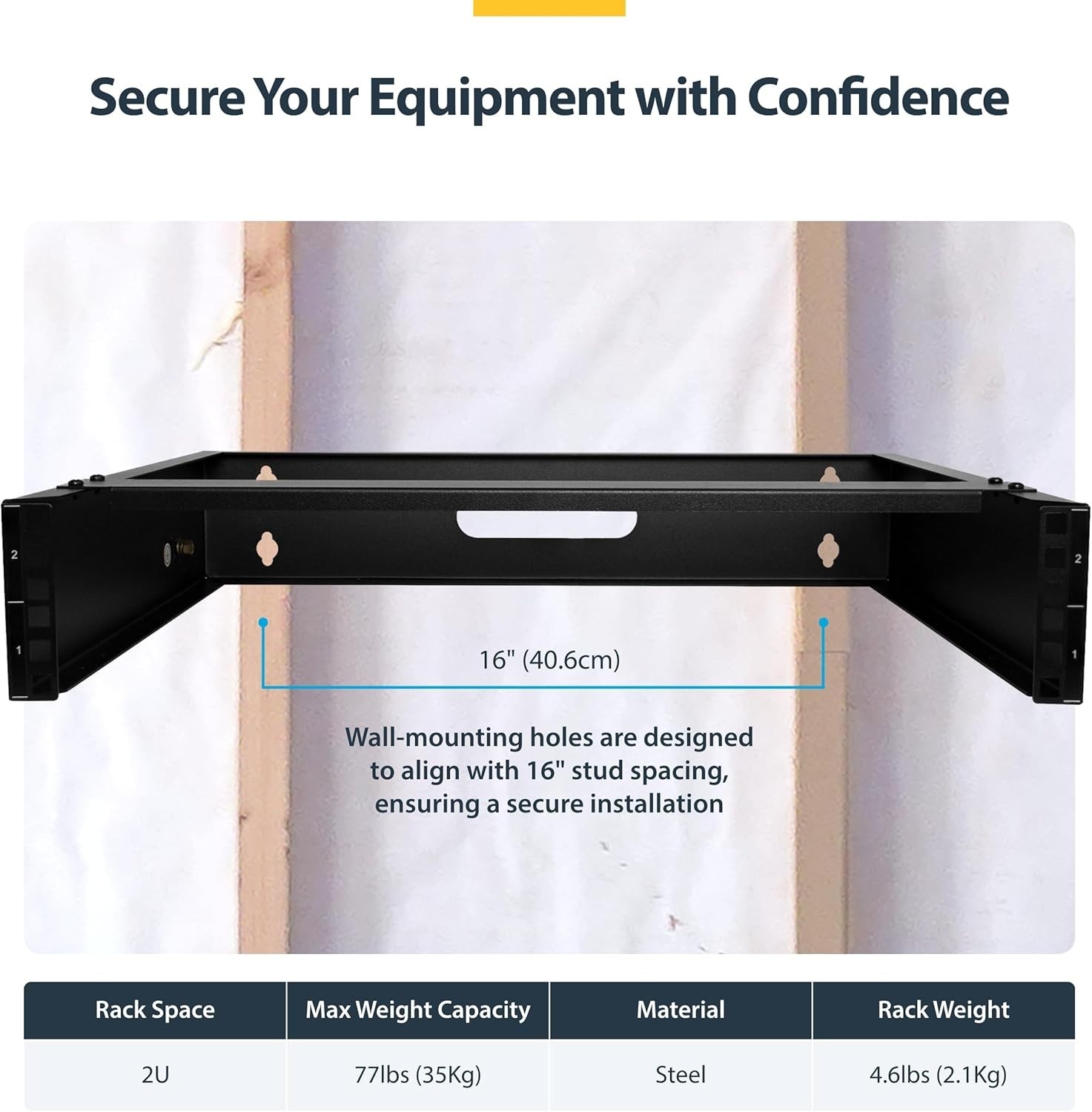 Durable 2U Wall Mount Network Rack - Easy Install with Patch Panel Bracket