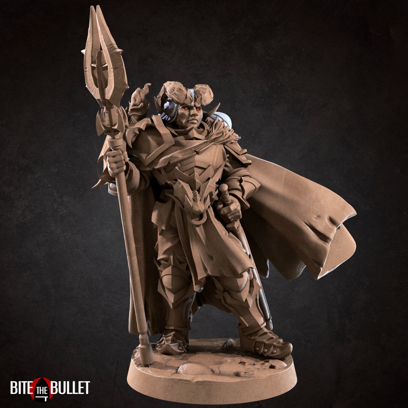 Tiefling Champion - Bite the Bullet - 32mm Fantasy D&D Miniature Fantasy Figure