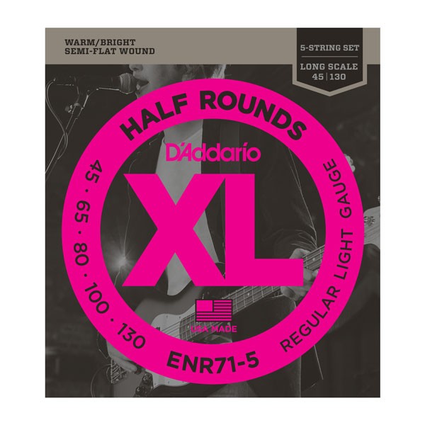 D'Addario ENR71-5 Half Round Bass Set Long Scale 45-130