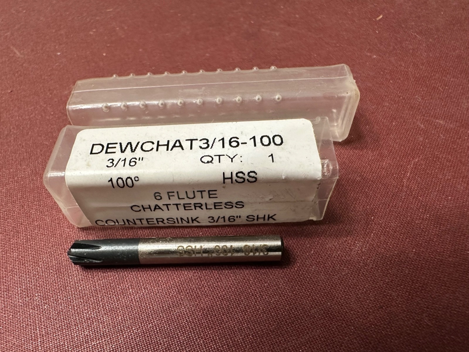 DEWCHAT 3/16"- 100 Degree 6 FLUTE HSS Chatterless Countersink, USA