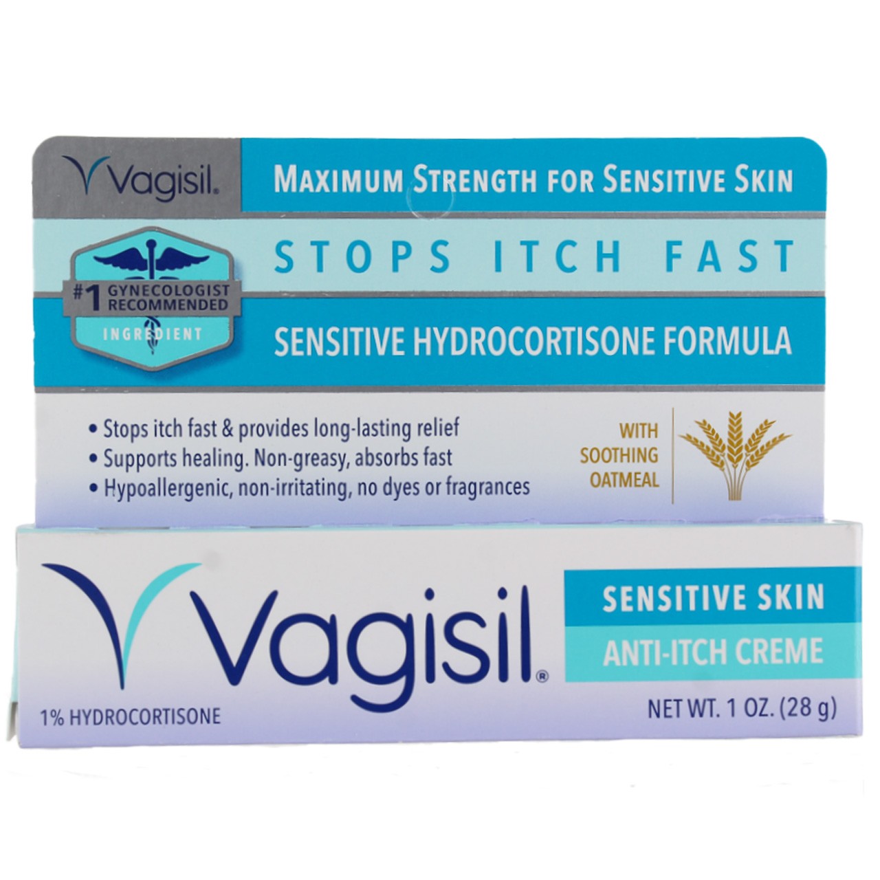 3 Pack Vagisil Sensitive Skin 1 % Hydrocortisone Anti-Itch Creme, 1 oz