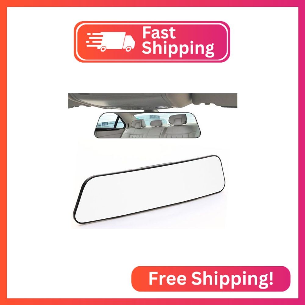 Rear View Mirror, 11.8 Panoramic Clip-On Wide Angle Rearview Mirror to Reduce Bl