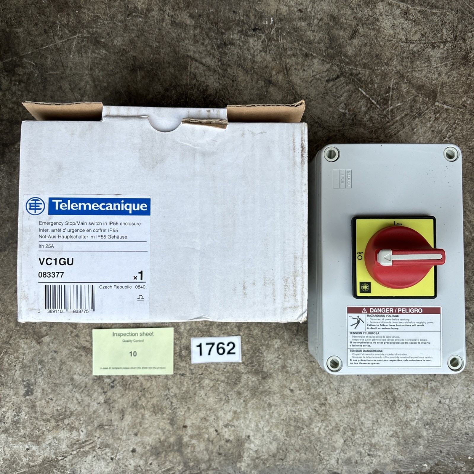 NEW, TELEMECANIQUE VC1GU DISCONNECT V SWITCH MOTOR, CONTROL ENCLOSURE, FREE SHIP