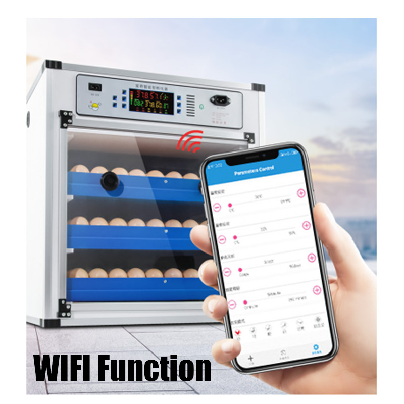 Dual Electric 110V/12V Intelligence Eggs Incubator with WIFI 204 Eggs Hatching