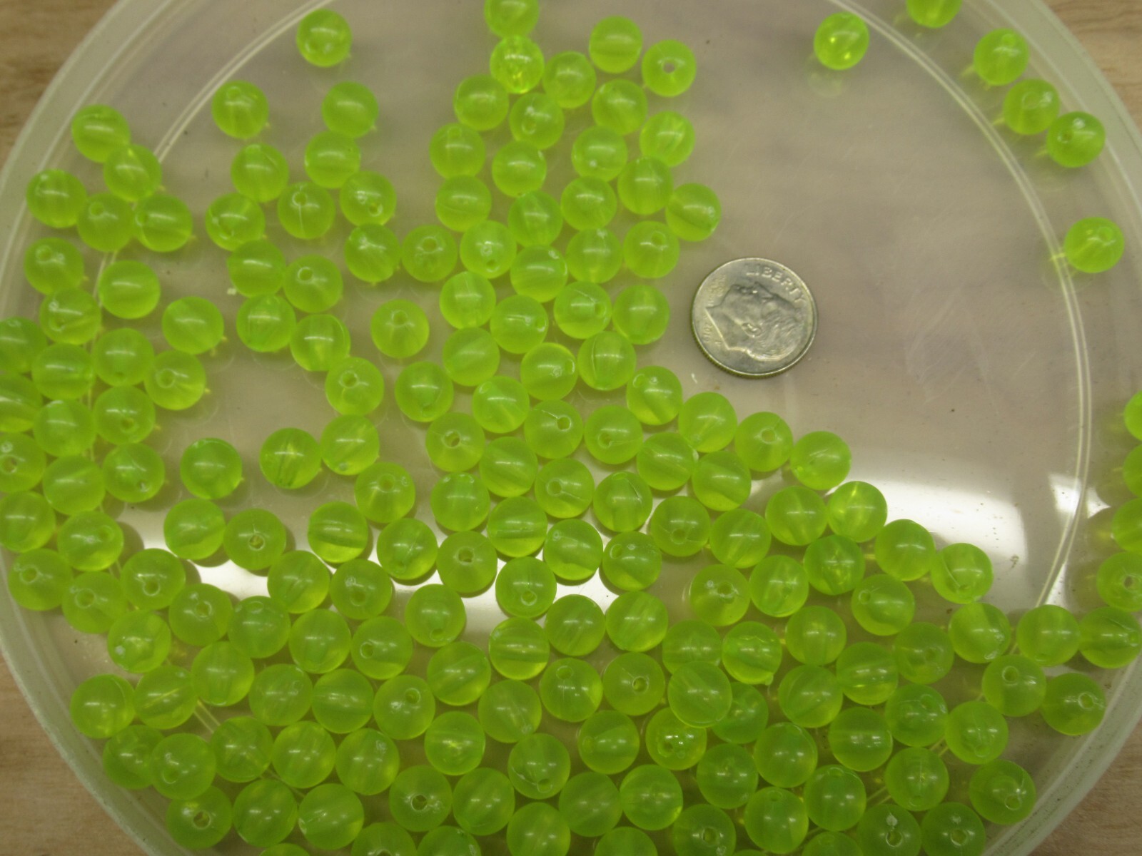 8mm 200 Count Round Fluorescent CHARTREUSE Beads Fishing Tackle Free Shipping