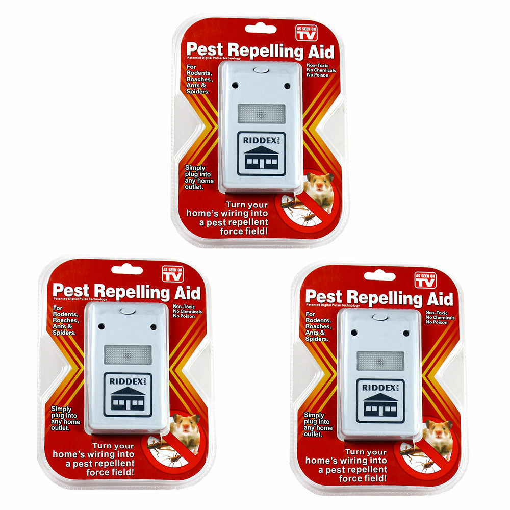 4 pack Riddex Pest Repelling Aid Electronic Rodent Roaches Ants Spiders
