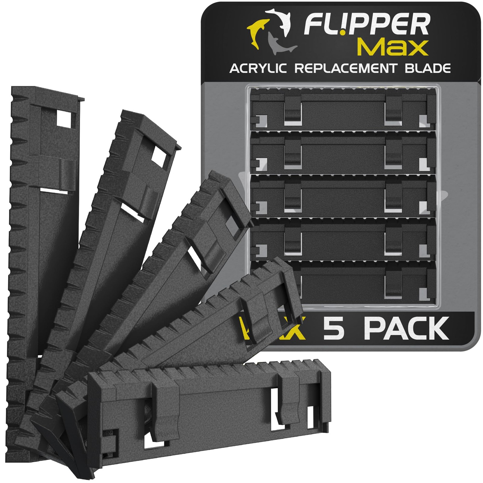 Flipper MAX Magnetic Aquarium Fish Tank Cleaner ABS Blades - Straight Edge 5-...