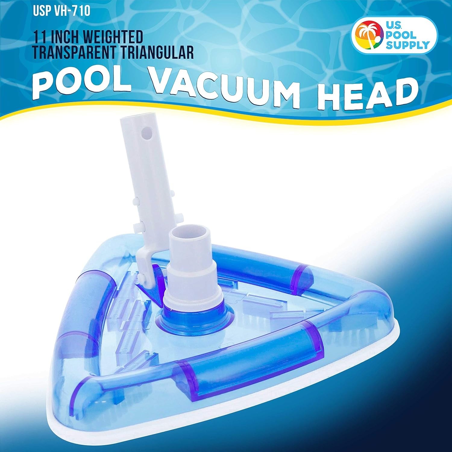 U.S. Pool Supply Weighted Transparent Triangular Pool Vacuum Head with Swivel...