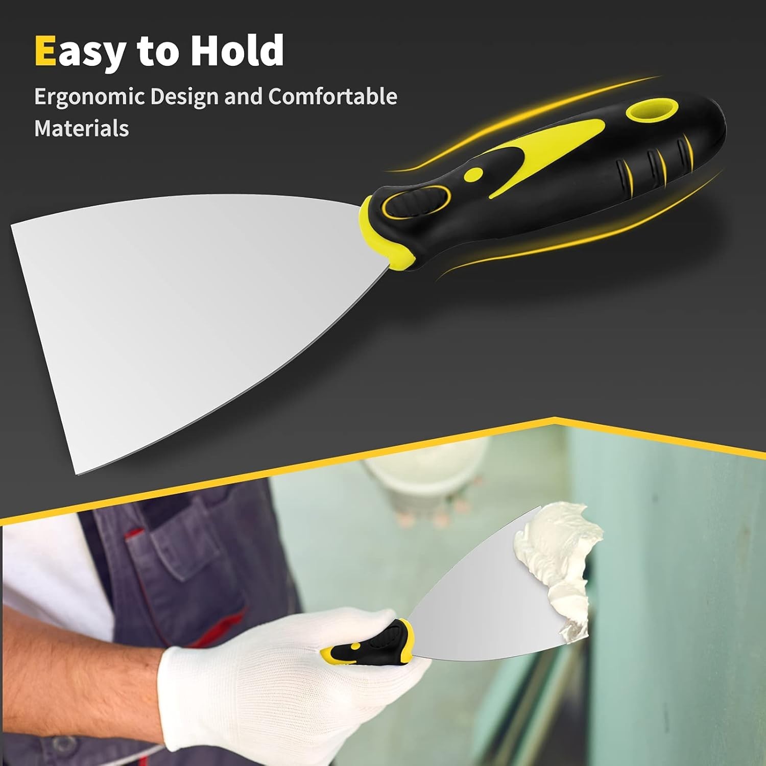 Rust-Resistant Putty Knife Set: 4 Sizes for Efficient Home Improvement Projects