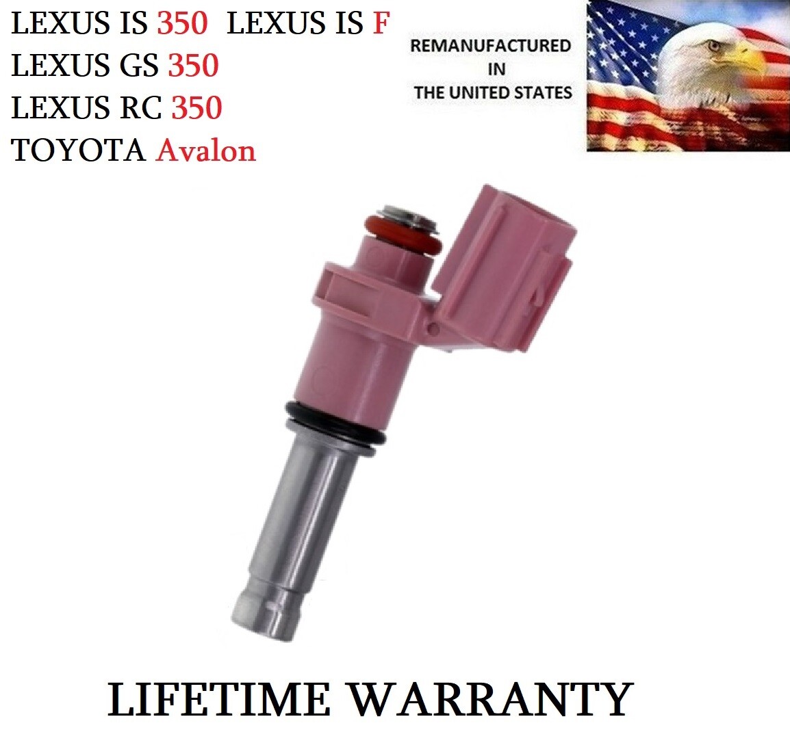 ReManufactured OEM Single Fuel Injectors For 2007-15 Lexus GS350 GS450H 3.5L V6