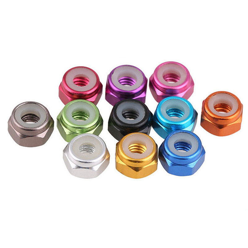 10/20pcs M2 M3 M4 M5 M6 M8 Nylon Insert Self-Lock Nuts Hex Lock Nut Aluminum Nut