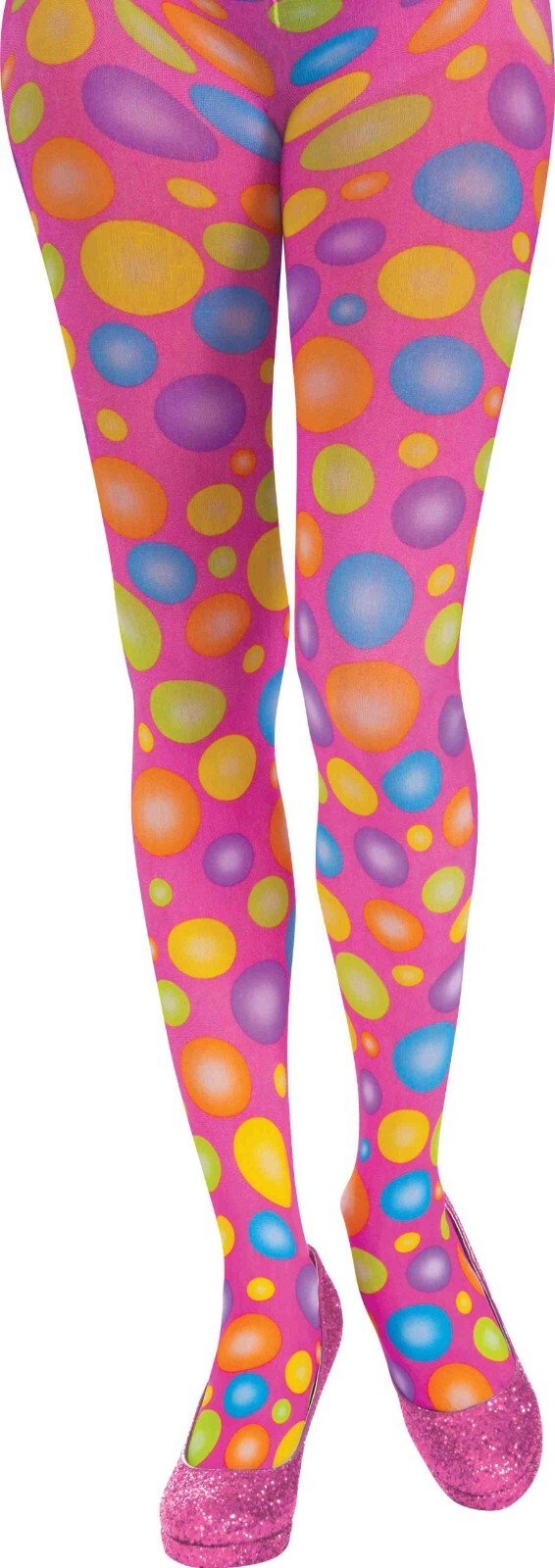 CIRCUS SWEETIE CLOWN POLKA DOT PANTYHOSE Tights Pink Costume Girls Adult Funny