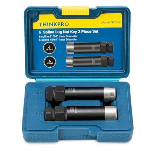 6 Spline Lug Nut Socket Set,2 Piece Lug Nut Key (41/64" & 45/64") 2 Piece Set