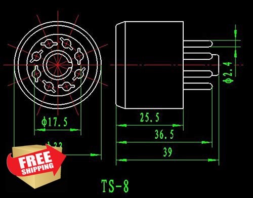 4x Vacuum Tube Socket Savers, 8-Pin, for EL34 KT88