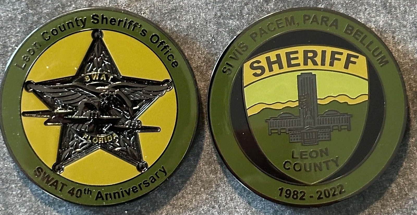 Leon County SO - SWAT Team 40th Anniversary 2022 SUPER RARE Challenge coin