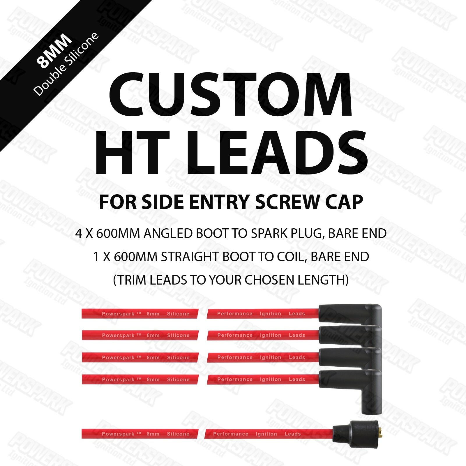 Custom 8mm Red HT Leads With Right Angled Plug Terminals