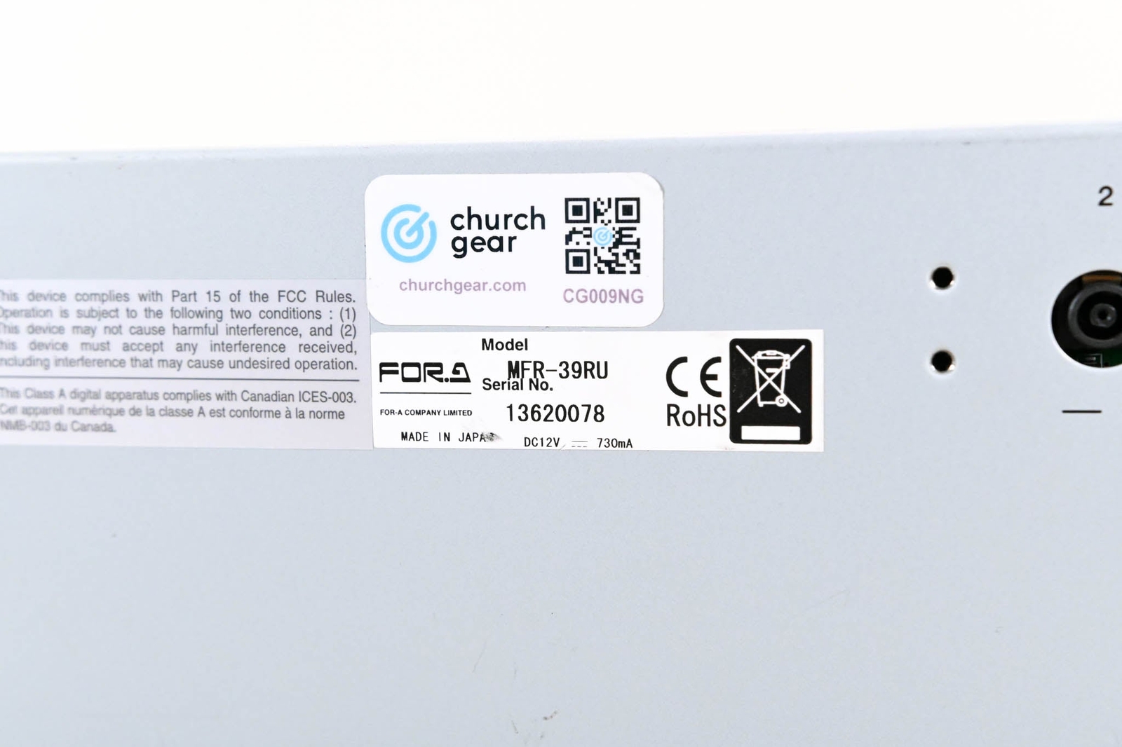 For.A MFR-39RU Remote Control Unit for MFR-5000 (NO POWER SUPPLY) CG009NG