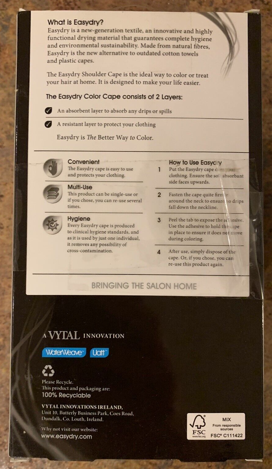 (25) Packs New Easydry 3pc Premium 2 Layer Shoulder Capes 22"x 30" - (75) Total