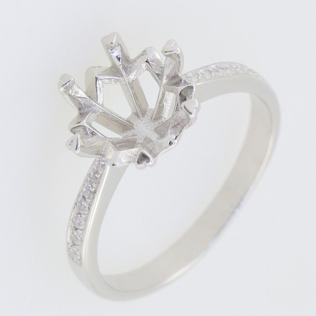 Sterling Silver Semi Mount Ring Setting Round Rd 8X8mm Engagement