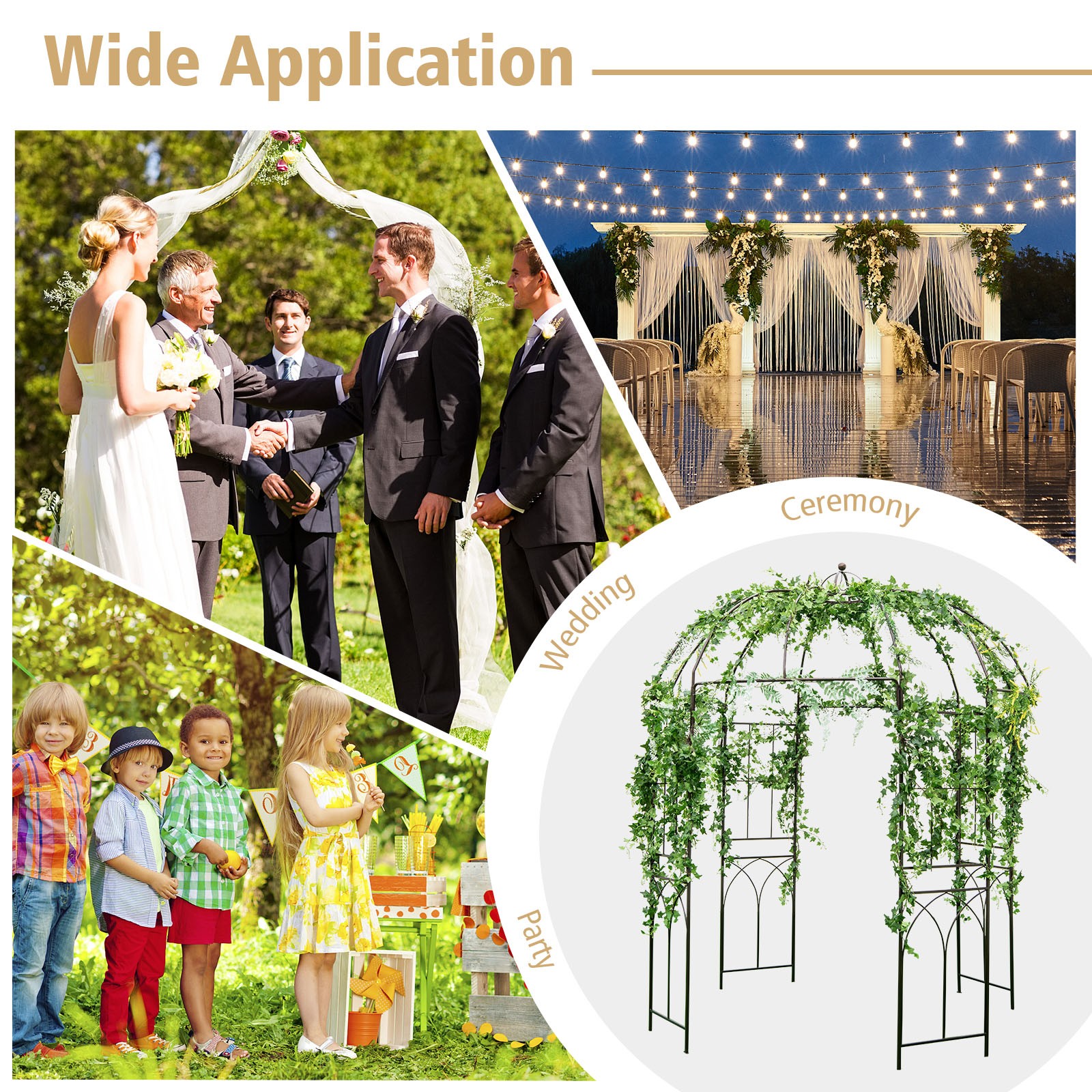Birdcage Shaped Arbor Durable Garden Arch Arbor for Peaceful Meditation Wedding