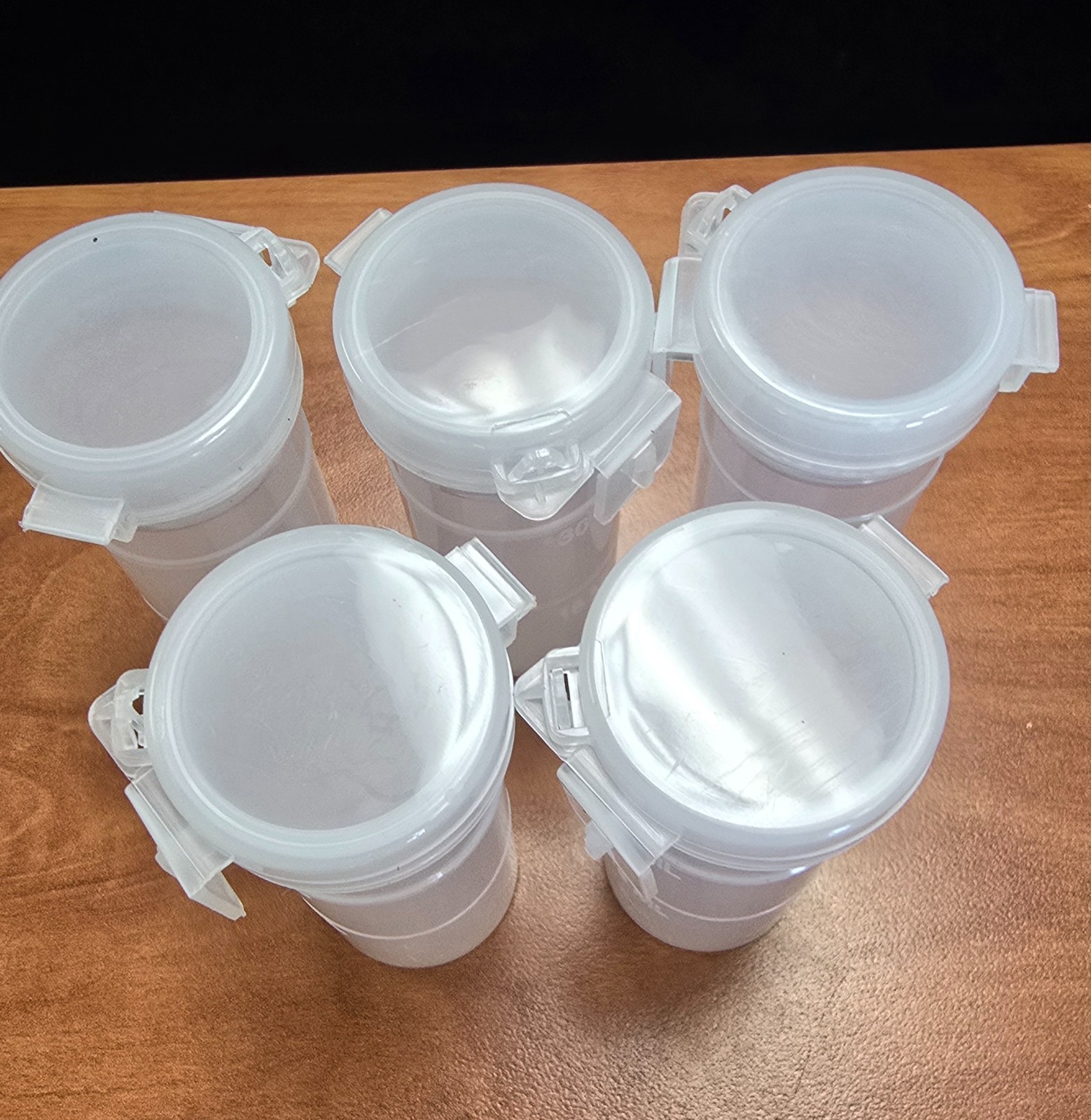 5x 30mL Waterproof Plastic Vials Leakproof Snap-Lock Storage Camping Lab Craft