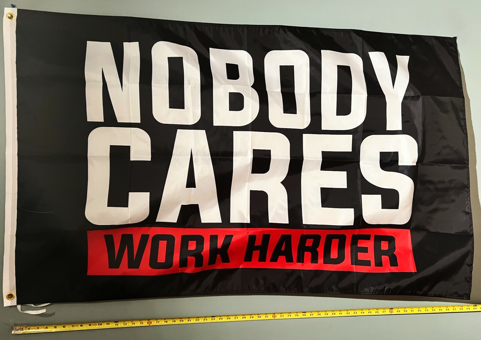 Motivation FLAG FREE USA SHIP Nobody Cares Work Harder R USA Poster Sign 3x5'