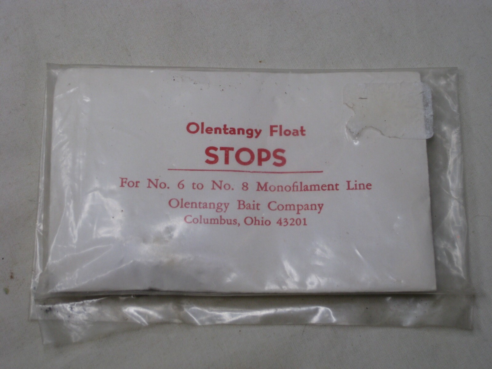 vintage Olentangy Float STOPS for No. 6 to 8 Monofilament Line NIP fishing