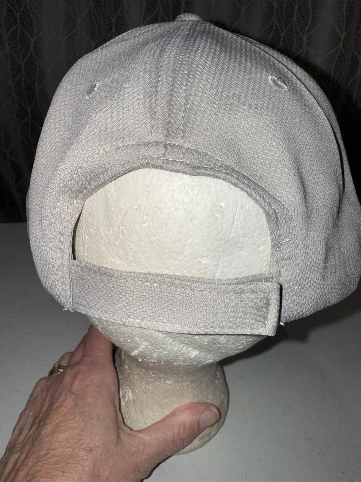 Orange theory Logo in orange on Gray Polyester Hat Cap Hook Loop EUC