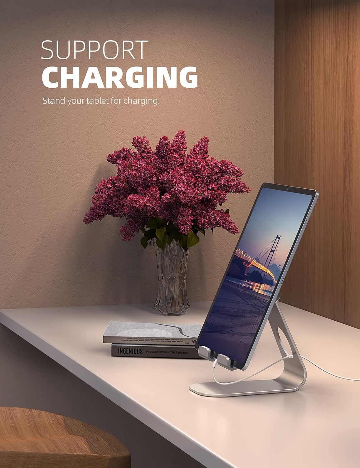 Light Gray Stand 4-13 Tablet Silver