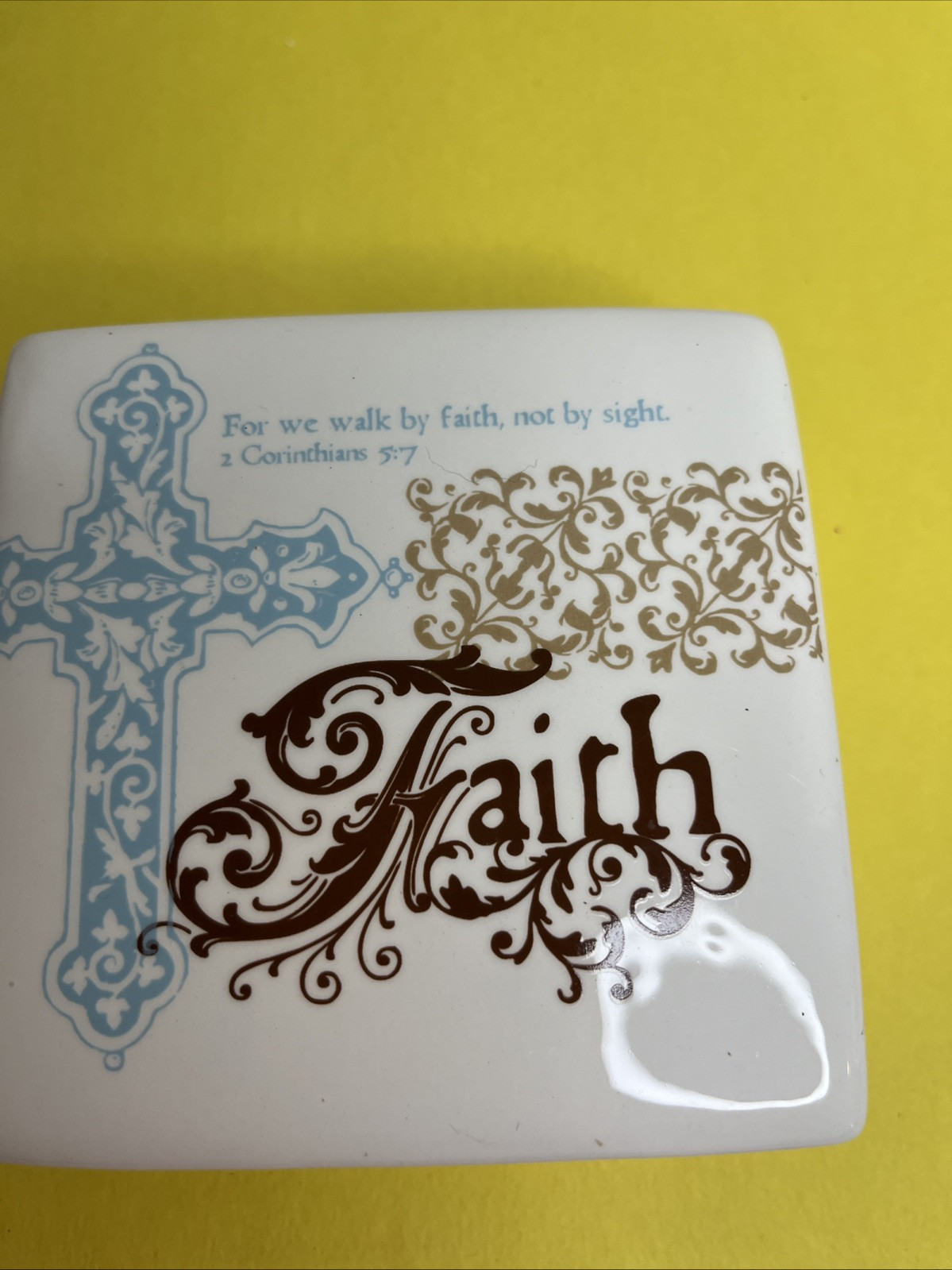2007 Sonnets Studios Trinket Box FAITH AS FOR ME