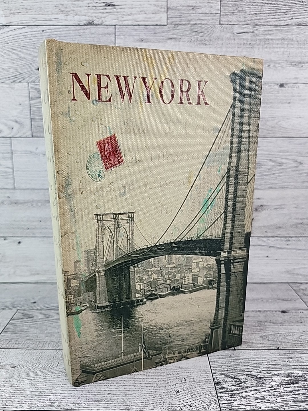 "New York" Book Box Secret Hidden Storage Box Gilded Edge