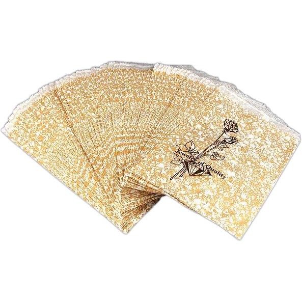 100 Paper Gift Bags Gold Shopping Sales Tote 6 x 9" Bag