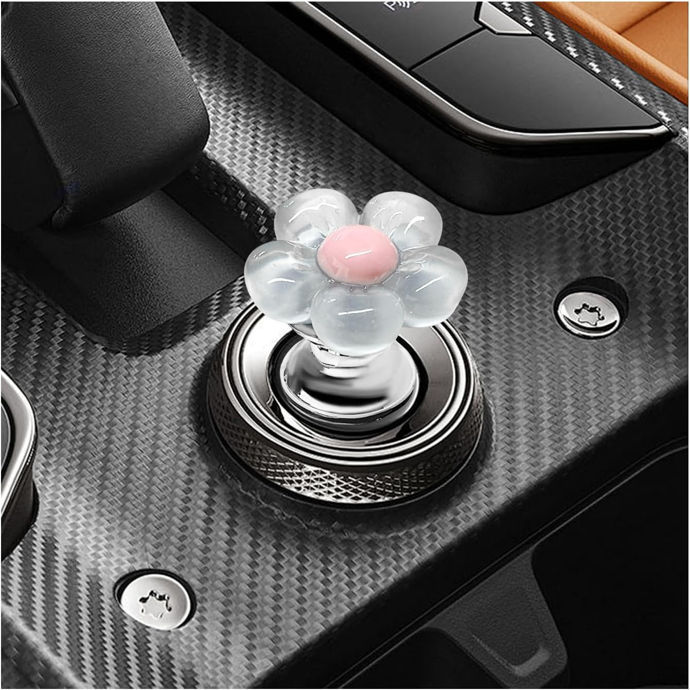 Push to Start Button Cover, Resin Flower Engine One-Touch Starter Ignition Switc