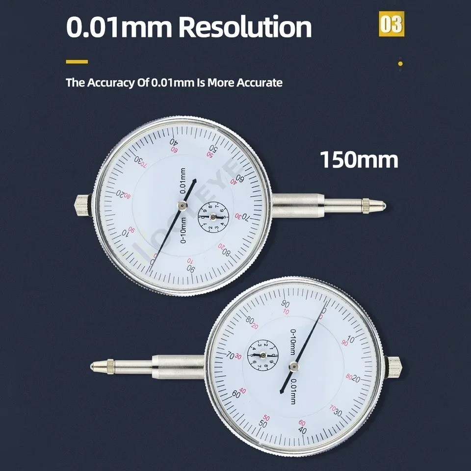 0-10mm Gauge Dial Indicator 10mm Graduation Travel Lug Back High Precision