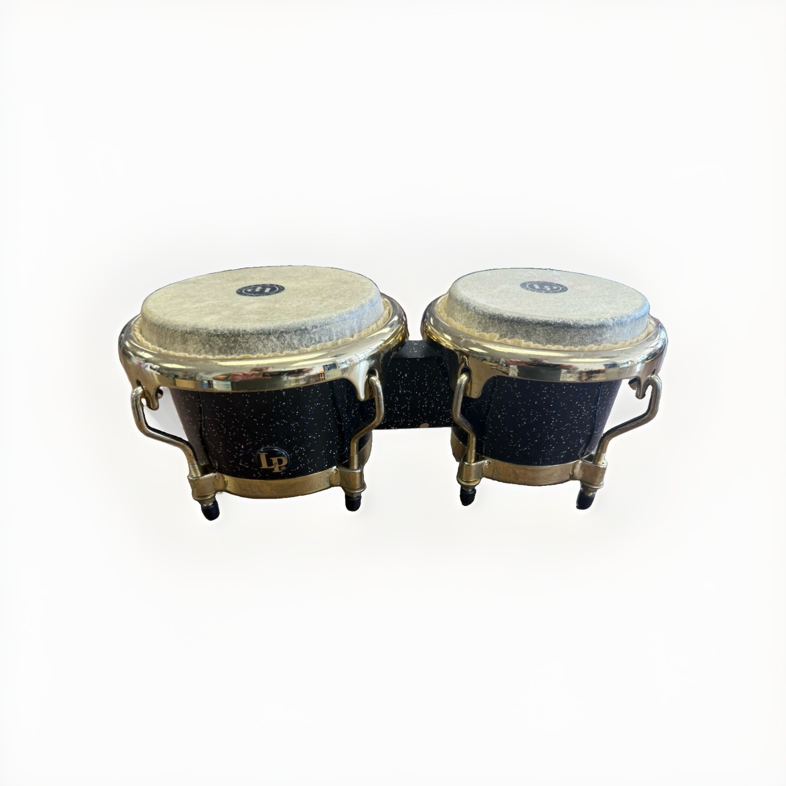 LP LATIN PERCUSSION MINI BONGOS DRUMS BLACK w/ GOLD
