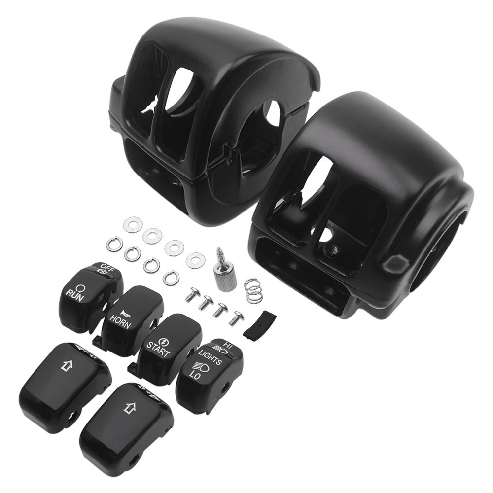 Black Switch Housing Cover w/ Button Caps For Harley Sportster XL Dyna Row Rider