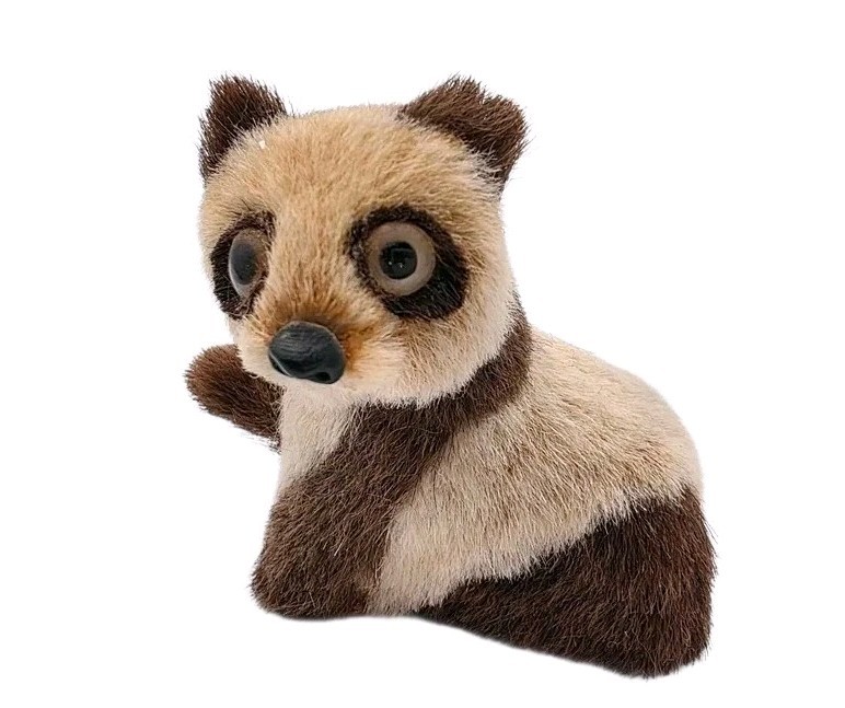 Vintage Furry Panda Bear Pencil Sharpener Zoo Animal Figural Collectible Office