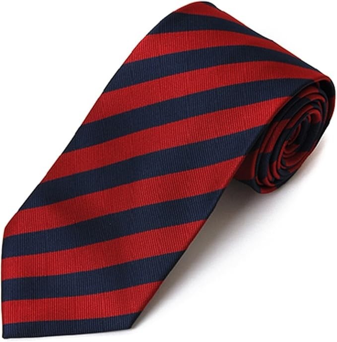 Burgundy Navy Striped Tie Mens Classic Woven Preppy Business Necktie