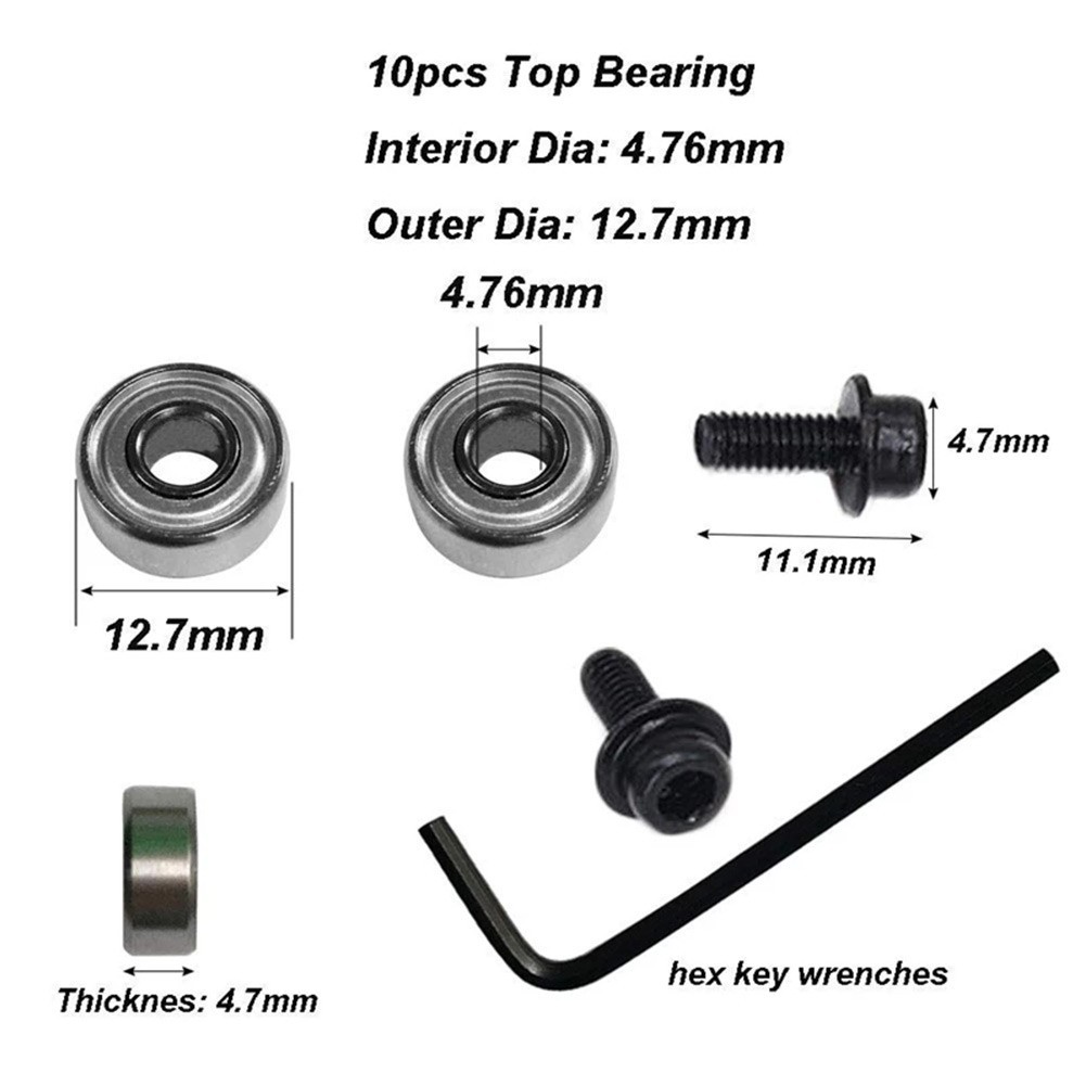 Router Bit Bearing 11pcs/Set 12.7mm Router Bit Attachment Mounted Replacement