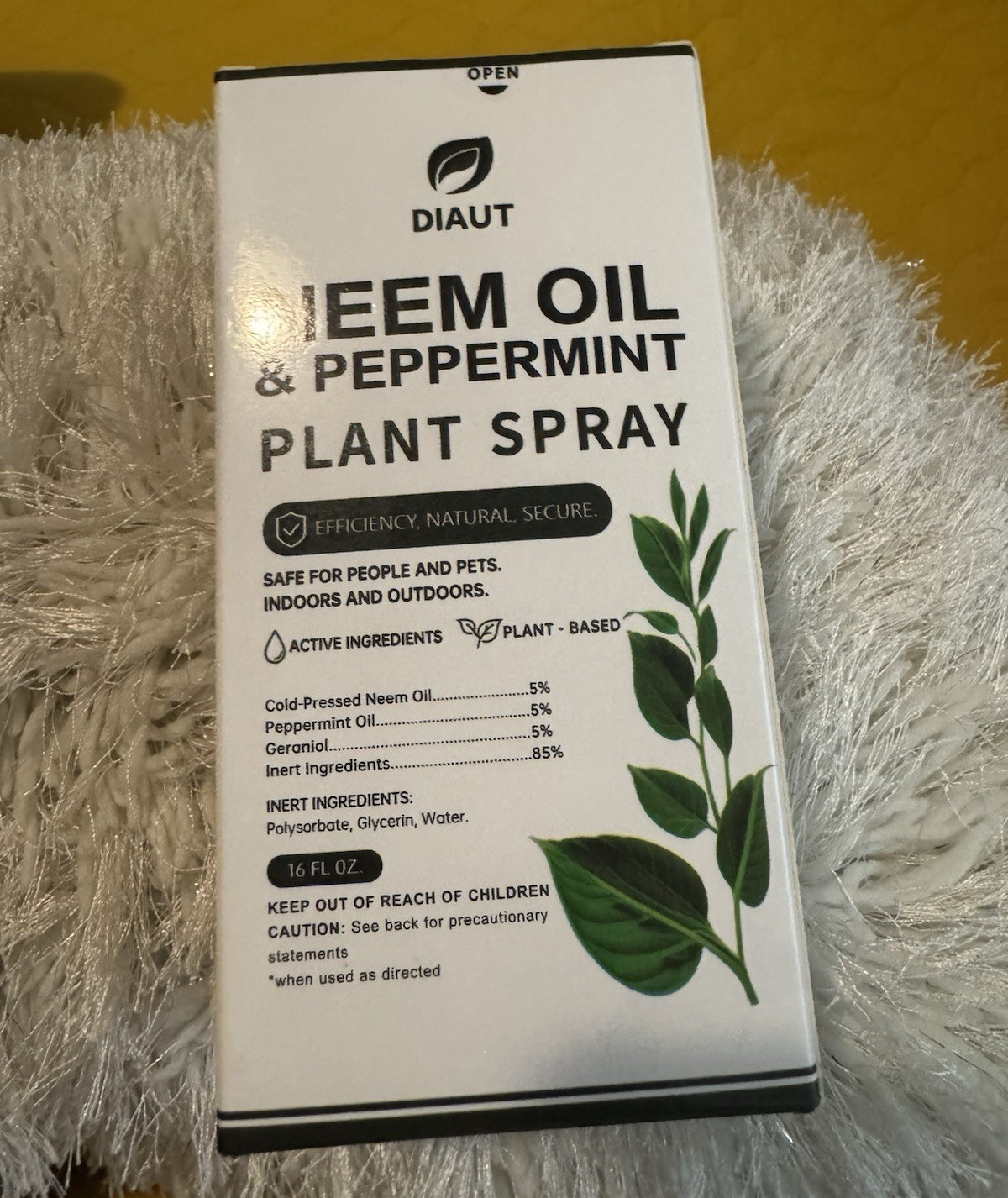 DIAUT Neem Oil & Peppermint Plant Spray for Plants, 16 fl oz