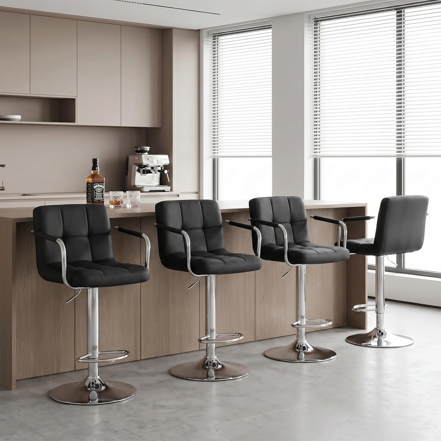 Taburetes De Bar Bancos Para Barra De Cocina Sillas Gris Barstools Set of 4 NEW