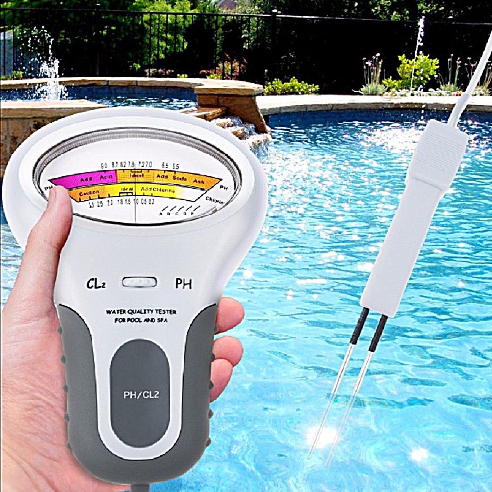 Swimming Pool Kit Meter Chlorine Digital PH Water Quality Tester Level MonitorCW