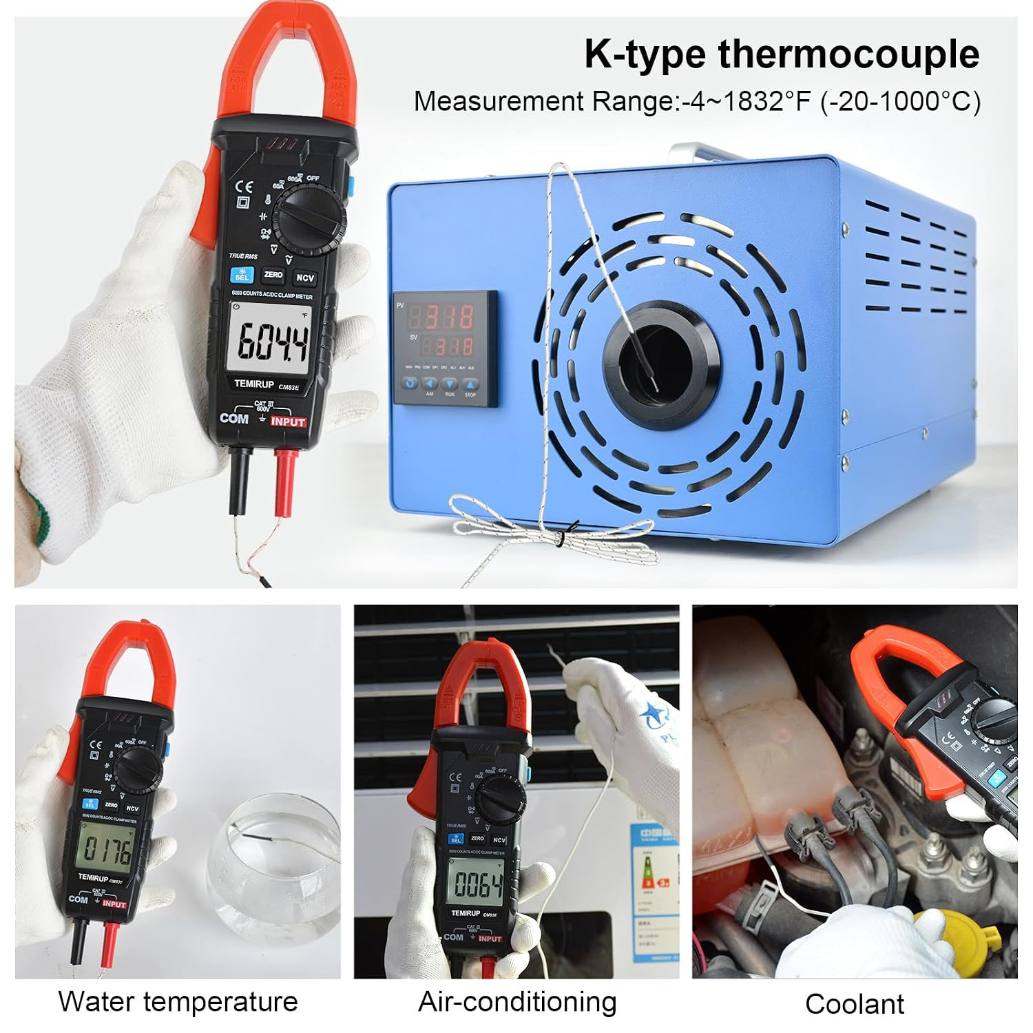 Digital Clamp Meter Multimeter, TRMS 6000 Counts 600A Current Amp Volt Meter, Au