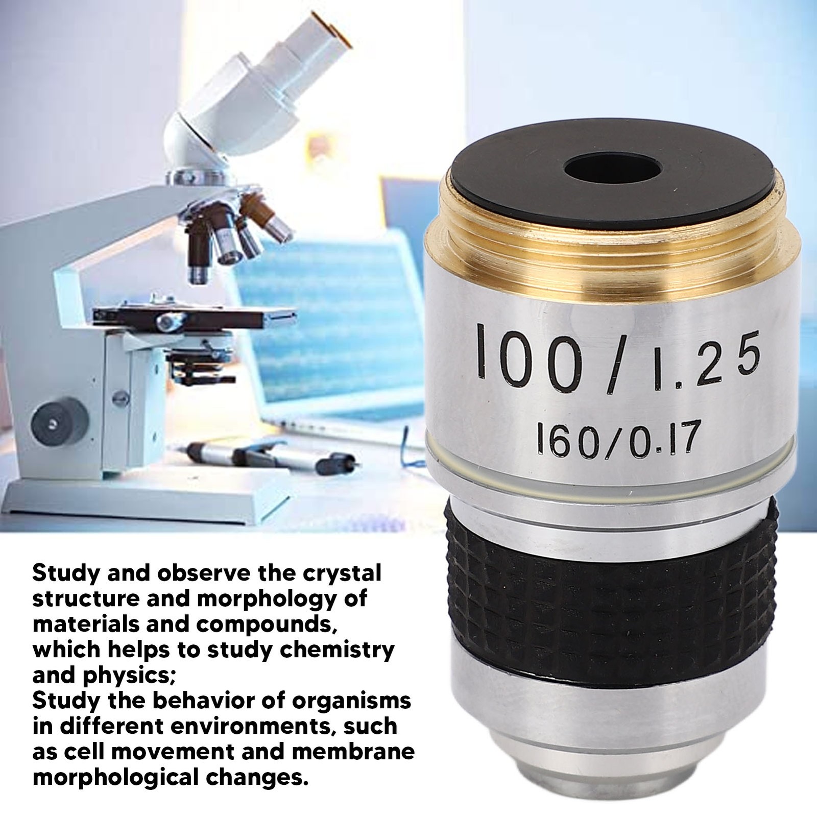 NEW 100X Microscope Objective RMS Size Fall Resistant Professional Objective